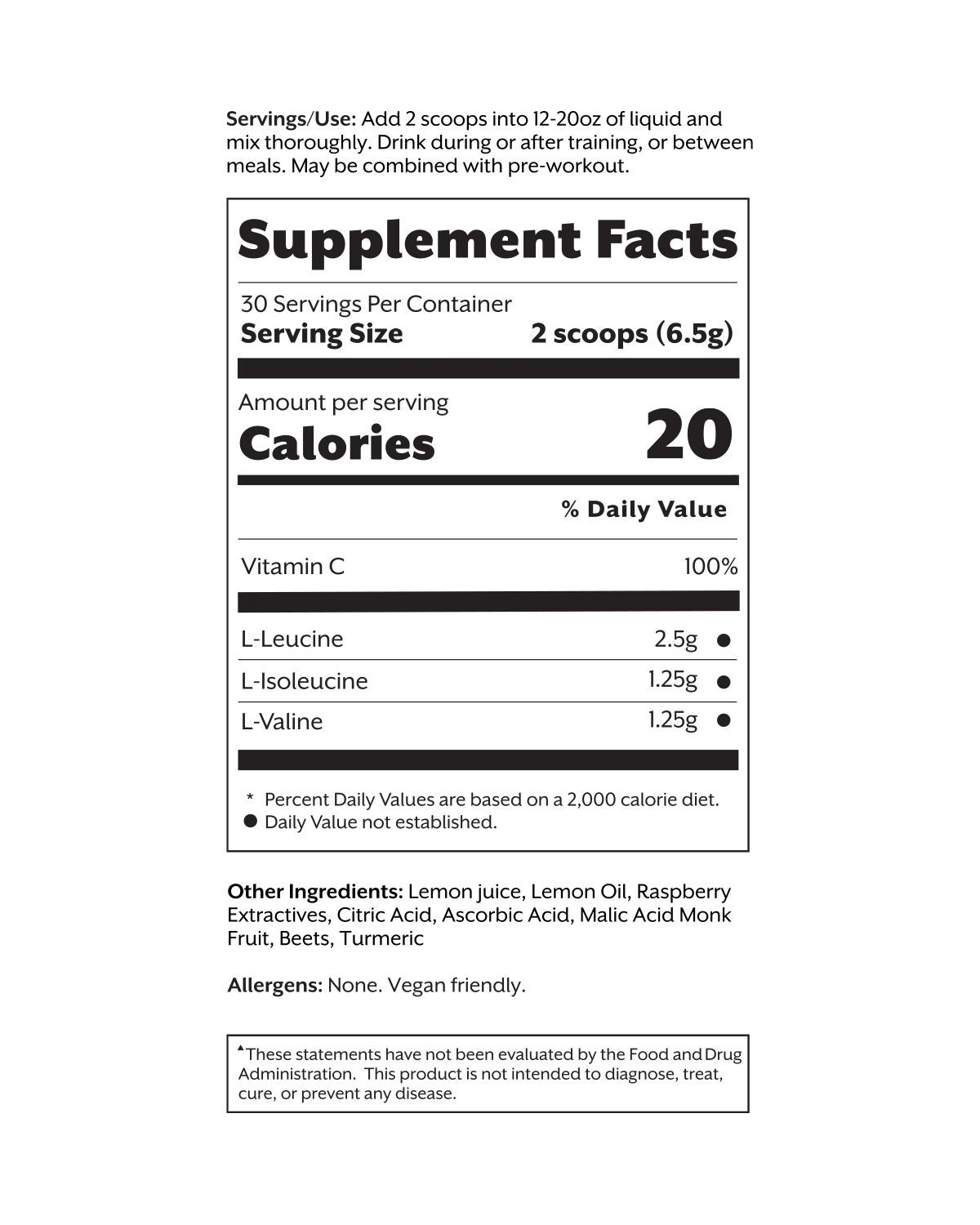 Raspberry Lemon BCAA Powder - Image 3